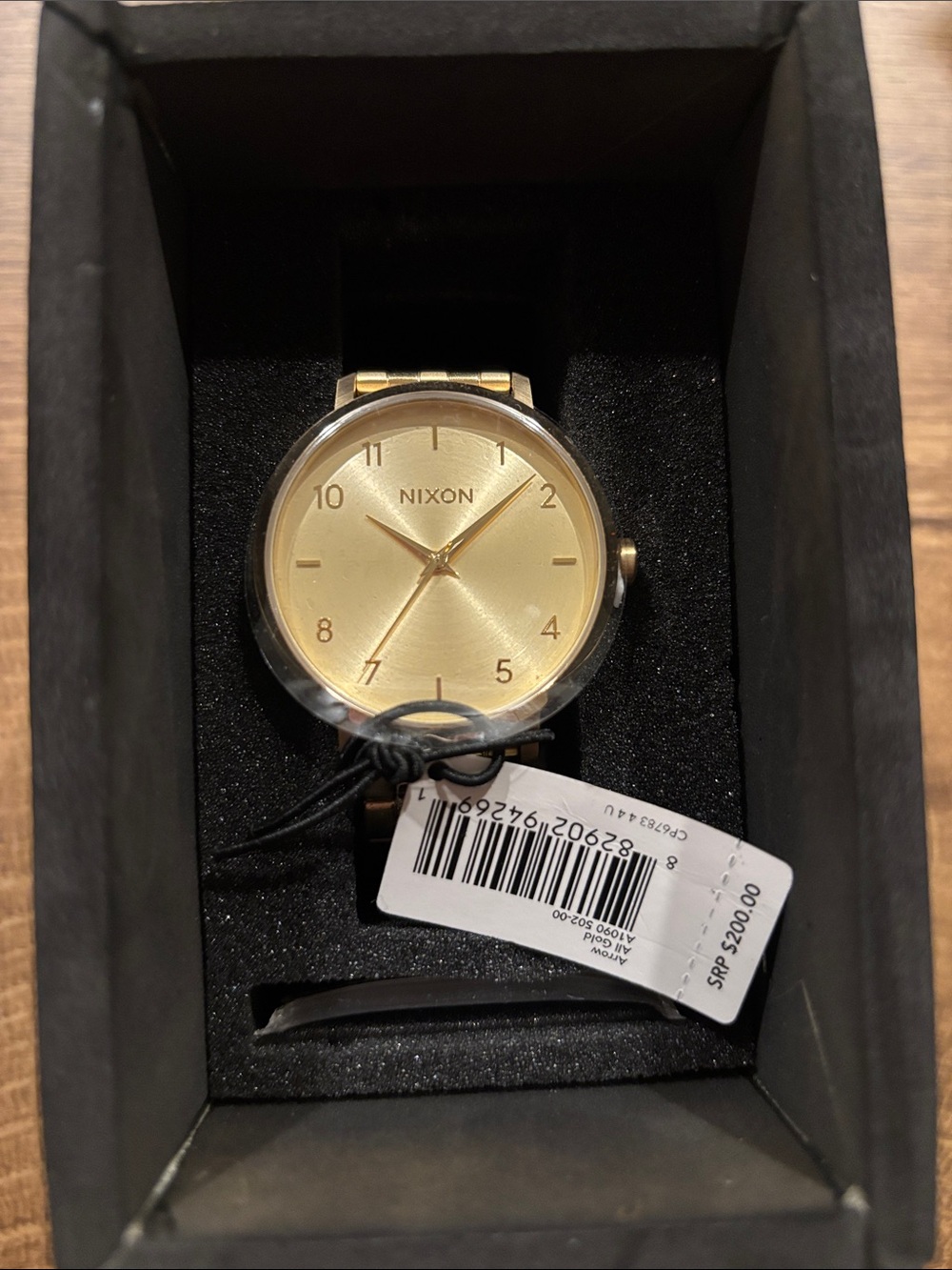 Nixon “arrow” Gold Dress Watch with Sunburst Dial